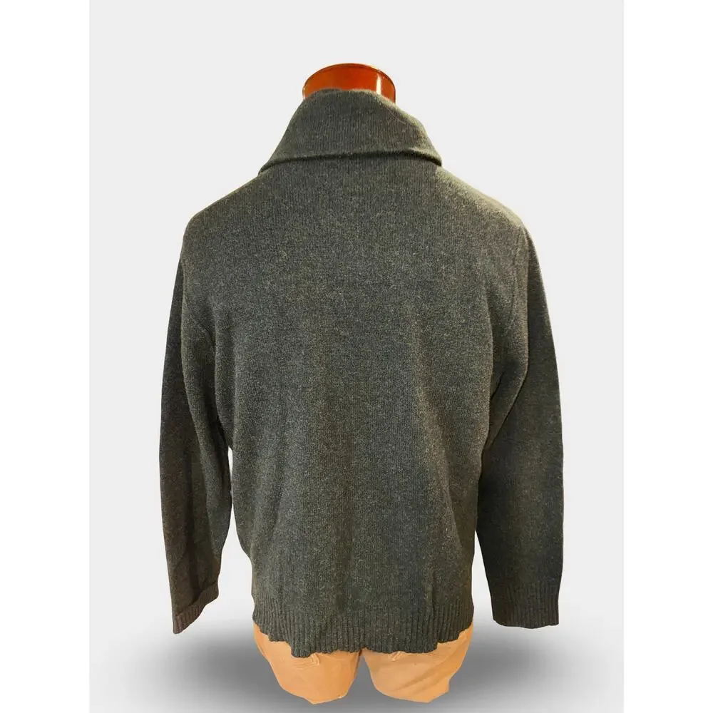 Vintage 90s J.Crew Dark Green 100% Lambswool Sweater Large‎